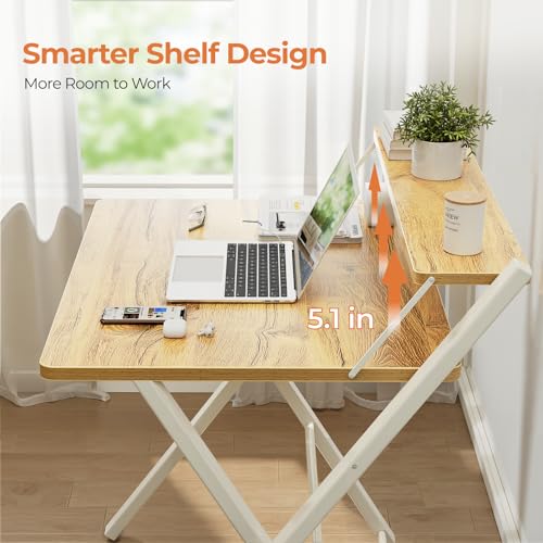 Foldable Computer Desk, No-Assembly Portable Table for Small Spaces