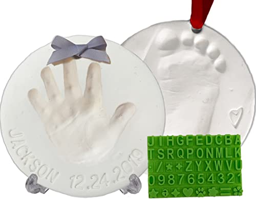 Baby Handprint & Footprint Keepsake Ornament Kit with Stencil (Makes 2)