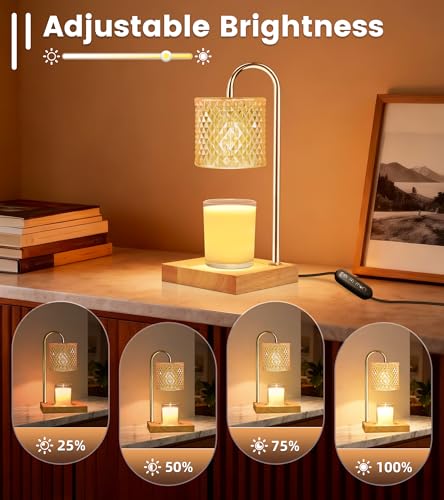 Amber Candle Warmer Lamp with Timer & Dimmer | Electric Wax Warmer