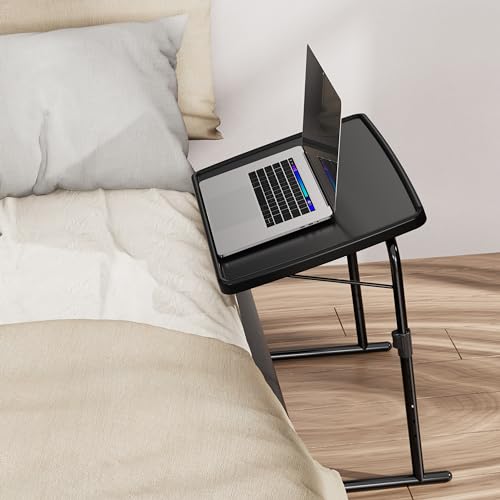 Adjustable Folding TV Tray Table for Eating and Laptop, Large Portable Desk