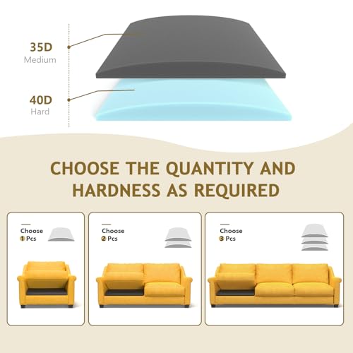 Sagging Couch Cushion Support Insert - High-Density Foam Pad, 20x20x2 Inches