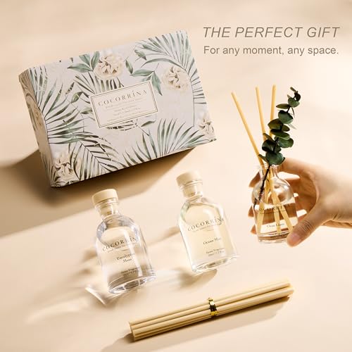 Reed Diffuser Set of 3 with Dried Eucalyptus and Essential Oil Scents