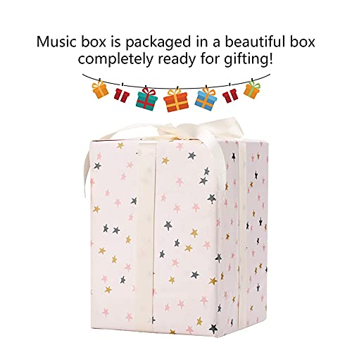 Carousel Music Box with LED Color Lights, Rotating Snow Globe Decor