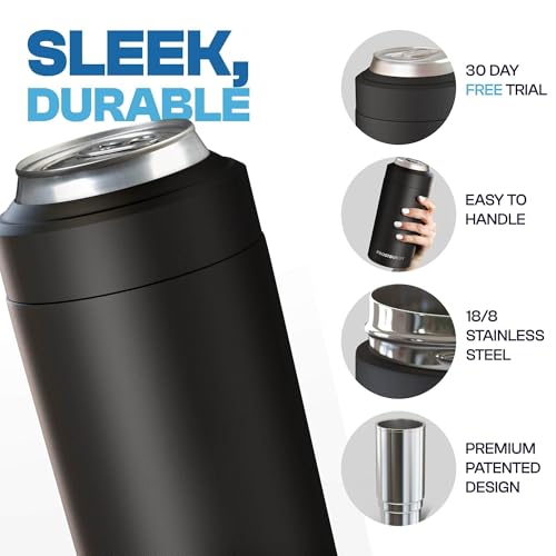Universal Insulated Can Cooler - Fits 12oz, 16oz & Slim Cans, Bottles