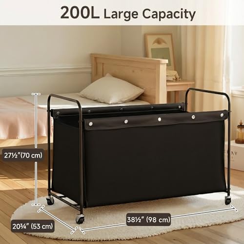 StorageWorks 200L Black Extra Large Storage Chest with Wheels - 38"Lx20¾"Wx27½"H