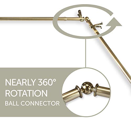 5-Sided Bay Window Curtain Rod, 13/16-Inch Adjustable, Antique Brass