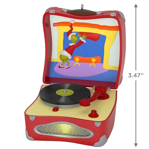 Hallmark Keepsake Dr. Seuss Grinch Record Player Christmas Ornament - You're a Mean One