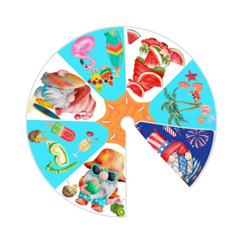 15-Inch Reversible Mini Tree Skirt - Patriotic 4th of July & Summer Gnomes
