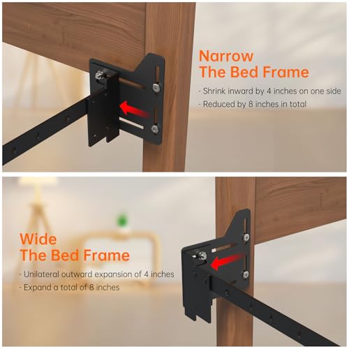 Full to Queen Headboard Conversion Kit - Adjustable Frame Brackets, 2-Pack