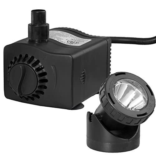 400 GPH Fountain Pump with LED Light and Low Water Auto Shut-Off