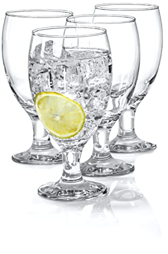 20 oz All-Purpose Drinking Goblets, Set of 4 Clear Stemmed Glassware