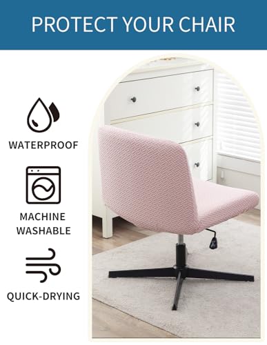 Waterproof Armless Chair Covers - Criss Cross Elastic Design (Pink)
