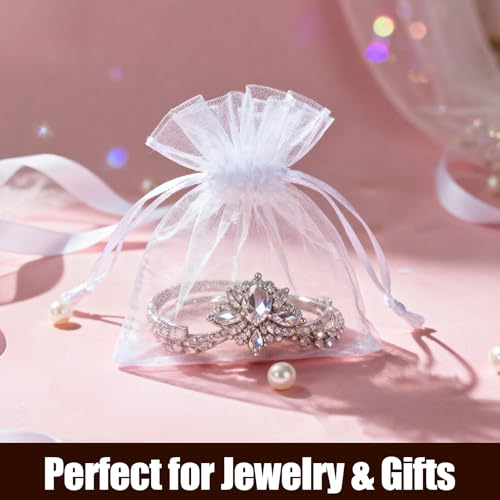 3x4 Organza Drawstring Bags - Sheer Jewelry & Gift Pouches