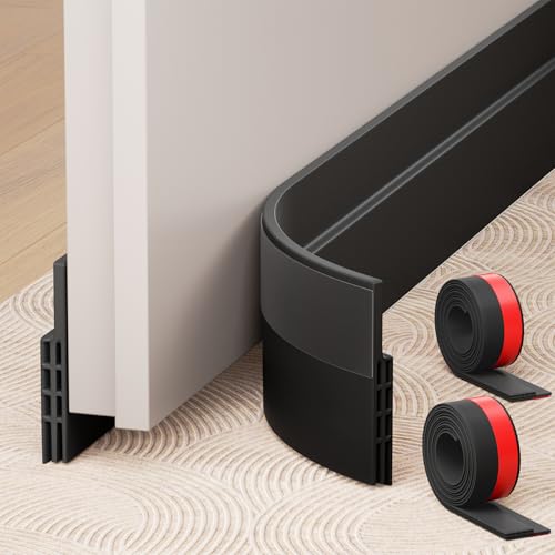 Under Door Draft Stopper - Cuttable Silicone Weather Stripping (2 Pack)
