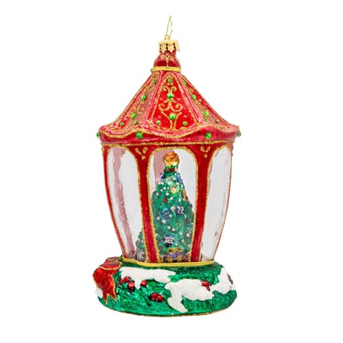Christopher Radko Handcrafted European Glass Christmas Tree Ornament Sparkle 'n Spruce Lantern - 2025 Collection