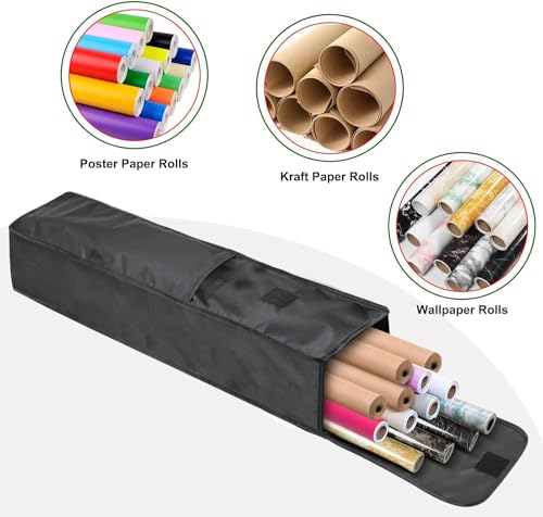 Delixike Black 30in Gift Wrapping Paper Storage Organizer Fits 9 Rolls