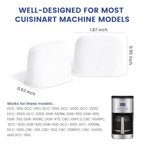 12-Pack Charcoal Coffee Maker Water Filters - Coconut Shell Carbon Cartridges