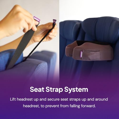 Travel Neck Pillow with Seat Strap & Head Support Technology