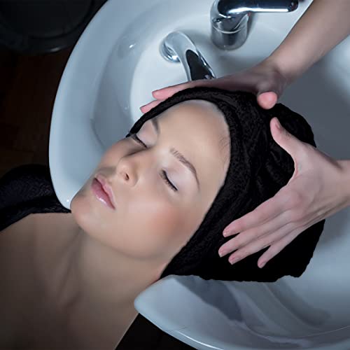 Eurow Microfiber Salon Towels 16x29 Inches Pack of 10 Black - Bleachproof & Ultra Absorbent