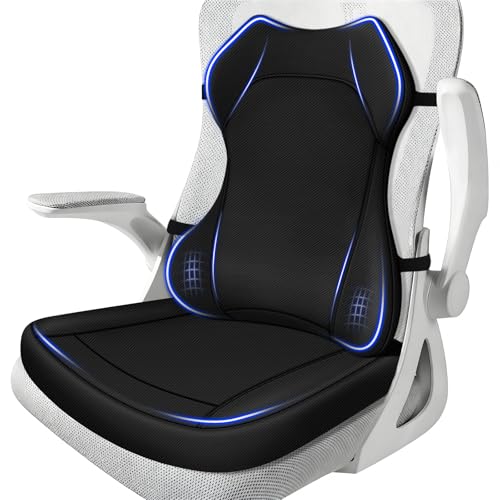 Ergonomic Memory Foam Seat Cushion & Lumbar Support Pillow Set