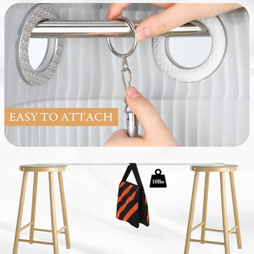 6-Pack 46-Inch Metal Curtain Pull Wand Set with Rings and Hooks