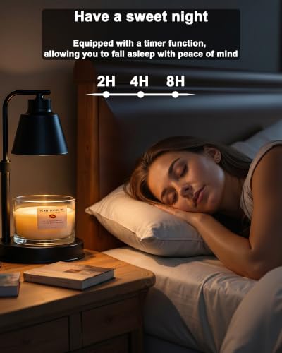 Adjustable Candle Warmer Lamp with Timer and Dimmable Brightness