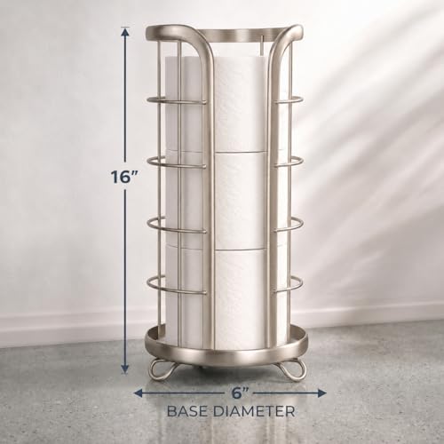 Freestanding Toilet Paper Holder Stand - Metal Bathroom Tissue Organizer