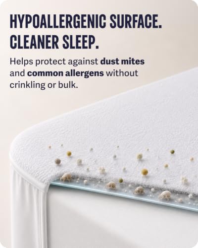 SafeRest Waterproof Queen Mattress Protector - Breathable Fitted Cover
