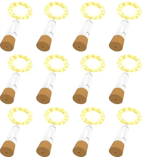OUSMIN USB Rechargeable Wine Bottle Lights with Cork ( Warm, 16 Pack )