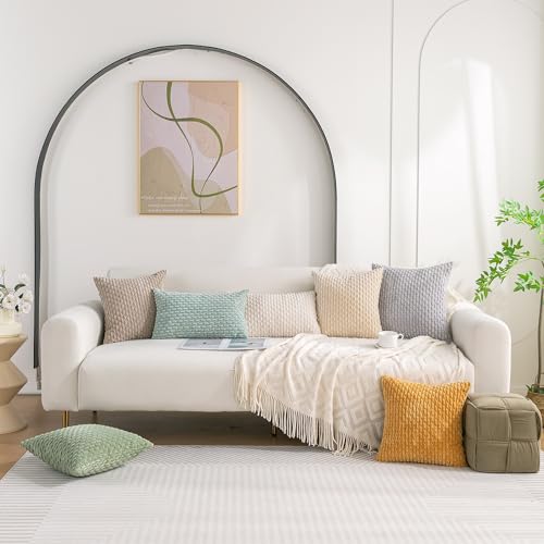 Corduroy Throw Pillow Covers 18x18 Set of 4 - Soft Neutral Cushion Cases