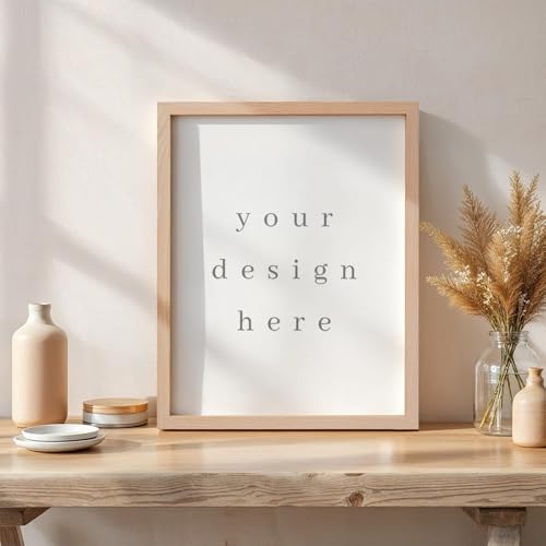 11x14 Solid Oak Wood Picture Frame with Mat for 8x10 Photo, Wall Hanging