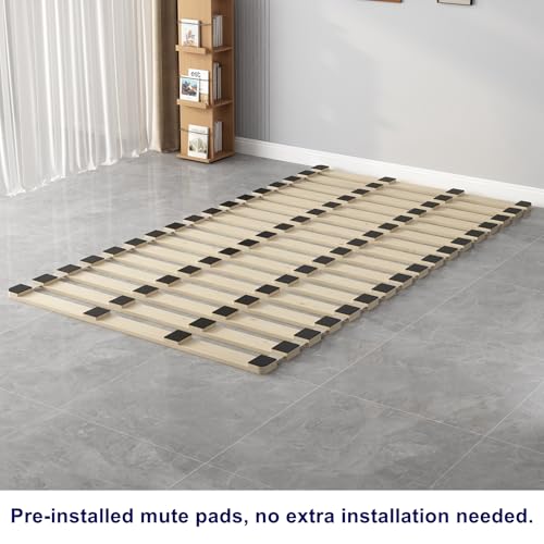 Full Size Solid Wood Floor Bed Slats Rollable Tatami Mattress Foundation