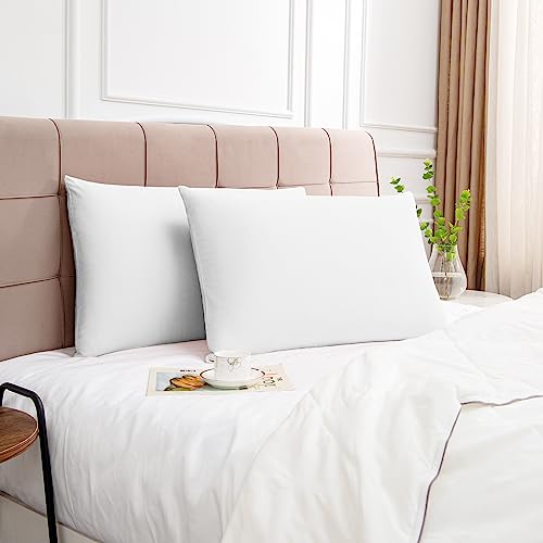 600 Thread Count 100% Cotton Pillowcases, Standard Size 20x26, Set of 2
