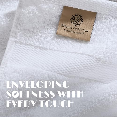 100% Cotton White Hand Towels 16x27 Inches - 12 Pack Quick Dry Towels