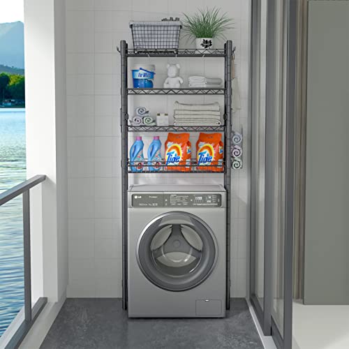 Over The Toilet Storage Shelf 4 Tier Gray - Bathroom Organizer & Shelving