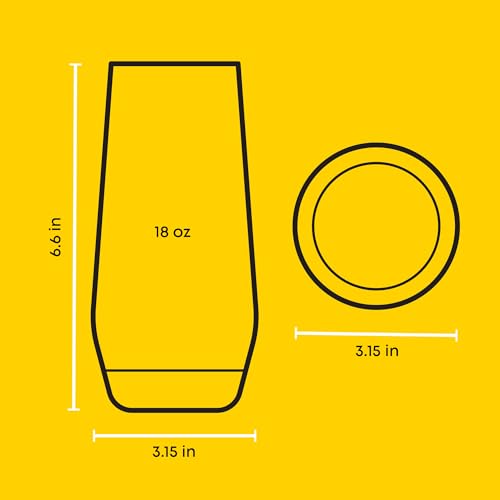 JoyJolt Gwen 18.5 oz Highball Glasses 4-Pack - Lead-Free Crystal Cocktail & Water Glasses