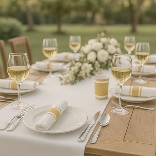 100 Pack Self-Adhesive Gold Paper Napkin Bands for Wedding Table Settings