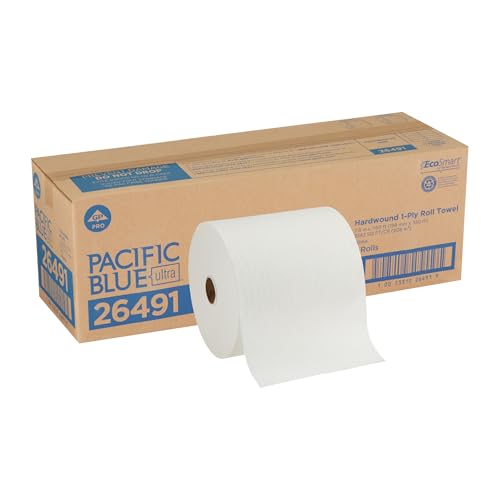 High-Capacity Commercial Paper Towel Rolls, White, 8-Inch x 1150 Ft (3 Pack)