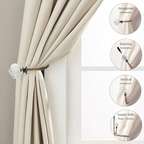 Vintage Pumpkin Curtain Holdbacks - 2-Piece Metal Wall-Mounted Hooks