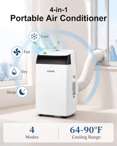 14000 BTU Portable Air Conditioner - 4-in-1 Cooling, Fan, Dehumidifier, Sleep Mode