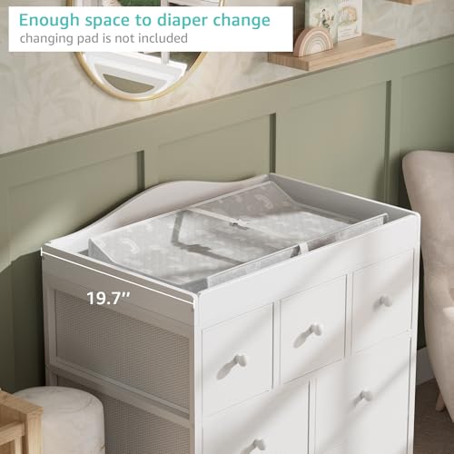 7-Drawer Nursery Changing Table Dresser with Removable Changing Top