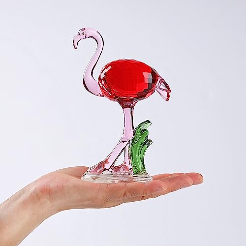 DOJOZ Crystal Flamingo Figurine – Realistic K9 Crystal Tabletop Ornament