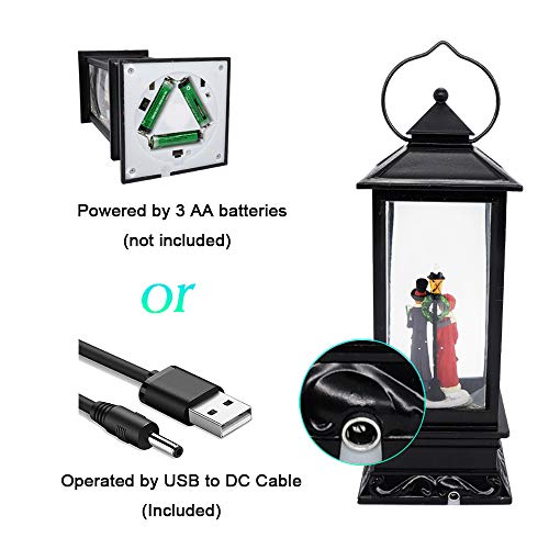 Eldnacele Carolers Singing Snow Globe Lantern with 6 Hour Timer