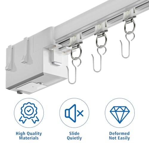 100 Pcs Heavy Duty Curtain Track Rollers with Metal Hooks for Ceiling Tracks