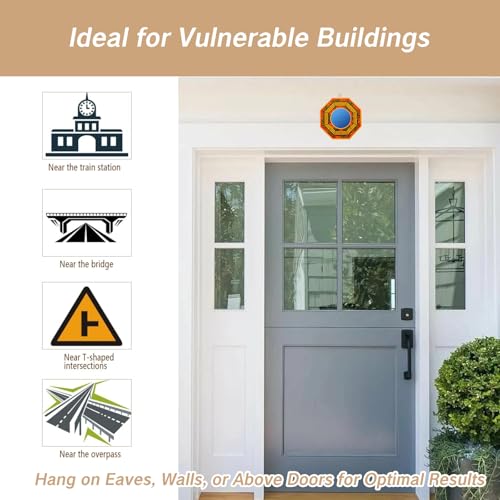 4-Inch Feng Shui Bagua Mirror Set: Concave and Convex Protection Mirrors