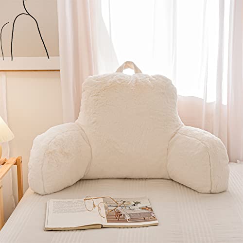 Ivory Reading Pillow - 18.5" Bed Wedge with Arms for Support