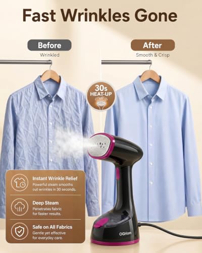 Foldable Handheld Clothes Steamer, 1000W Portable Garment Steamer for Travel