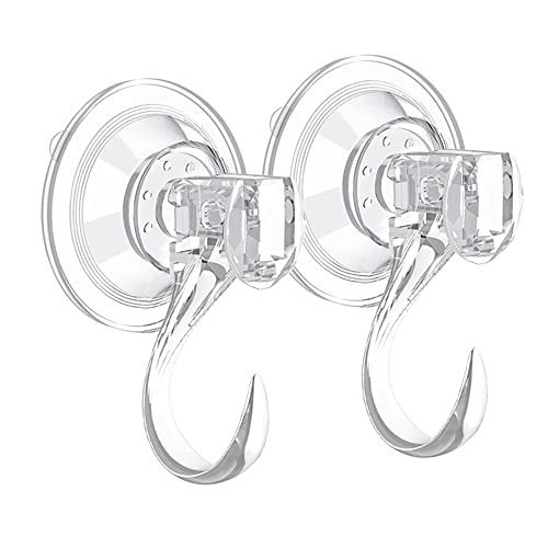 Heavy Duty Suction Cup Wreath Hangers - 2 Pack Clear Window Glass Hooks