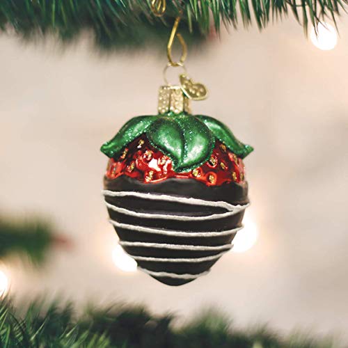 Old World Christmas Chocolate Dipped Strawberry Glass Ornament – Chocolate Strawberry