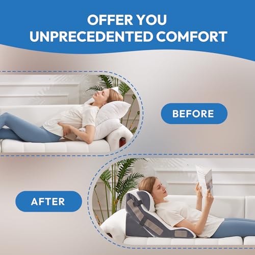 3-Piece Foam Wedge Pillow Set for Acid Reflux & Back Pain Relief